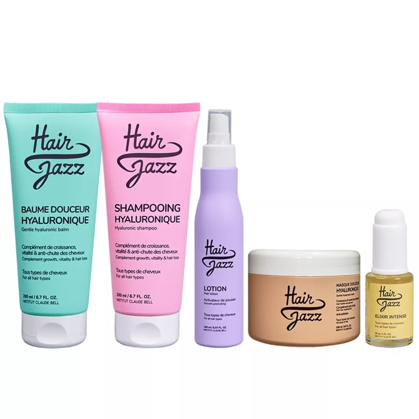 HAIR JAZZ Schampo, Lotion, Hyaluronic Balsam, Hårinpackning och Serum HAIR JAZZ Schampo, Lotion, Hyaluronic Balsam, Hårinpackning och Serum